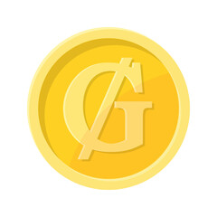 Simple illustration of Guarani coin Concept of internet currency