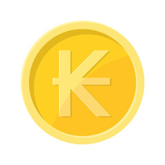 Simple illustration of Kip coin Concept of internet currency