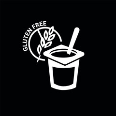 Vector image. Gluten-free yogurt icon.