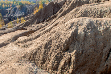 Konduki, Tula region, Romancevskie mountains, Abandoned Ushakov quarries. The mud erosion of the...