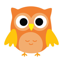 hand drawn vector cartoon owl with cute pastel color. collection illustration for sticker, label, tag, gift wrapping paper