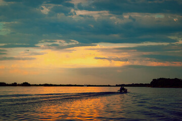 Goldesn sunset at Chobe River, Botswana