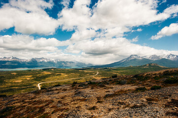 Beautiful mountain with snow of Ushuaia, province of Tierra del Fuego, Argentina
