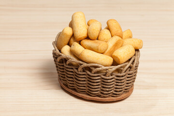 Traditional Colombian gastronomy of achiras del huila snacks.