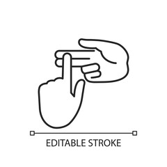 Counting on fingers linear icon. Clear and simple way to count. Way to demonstrate counting. Thin line customizable illustration. Contour symbol. Vector isolated outline drawing. Editable stroke