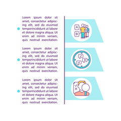 Primary research sources concept icon with text. Receiving data from science expertise. PPT page vector template. Brochure, magazine, booklet design element with linear illustrations