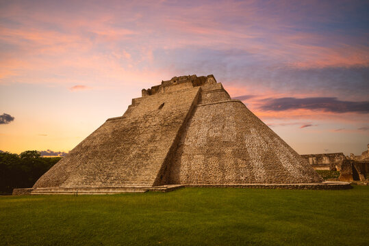 Pyramid of the Magician at uxmal, yucatan, mexico