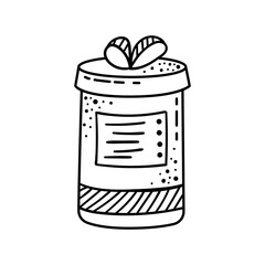 Doodle illustrations of beautiful gift boxes. A gift packed in a beautiful box with a ribbon.