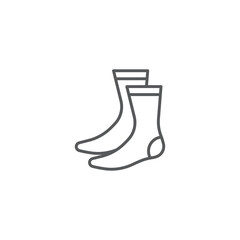 Socks icon, color, line, outline vector sign, linear style pictogram isolated on white. Symbol, logo illustration