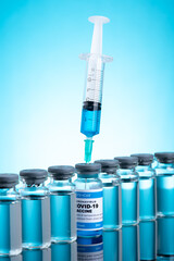 Coronavirus vaccine with medical health care concept
