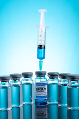 Coronavirus vaccine with medical health care concept