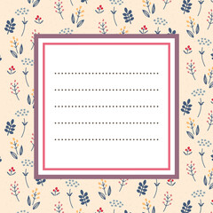 キュートな花柄パターンお手紙