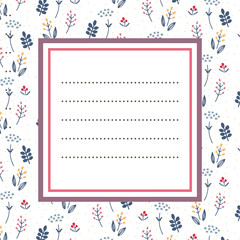 キュートな花柄パターンお手紙