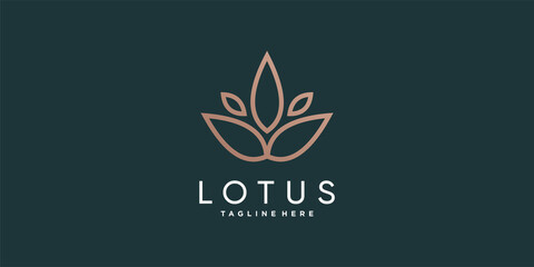 lotus logo template with creative gradient concept