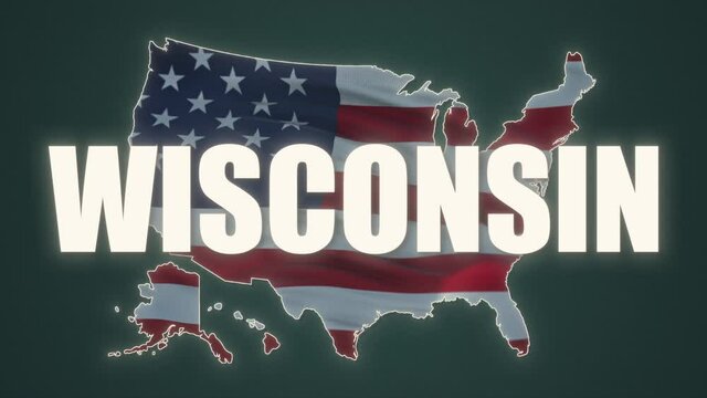 Wisconsin pull out from USA states abbreviations map