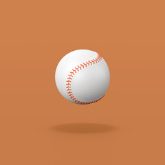 Baseball Ball on Orange Background