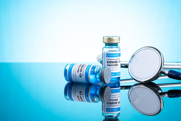 Coronavirus vaccine with medical health care concept