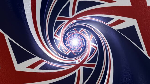 UK Tunnel Flag Animation, Background, Loop, 4k
