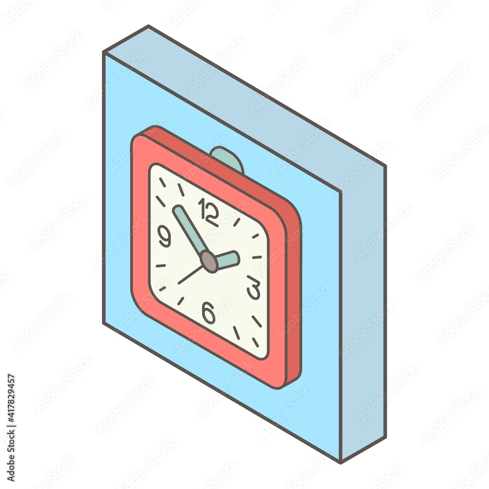 Aufkleber square clock icon. isometric illustration of square clock vector icon for web