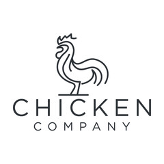 Fototapeta na wymiar chicken and line logo, icon and template