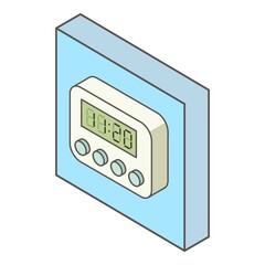 Digital timer icon. Isometric illustration of digital timer vector icon for web