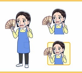 エプロンをしたお母さんのイラスト