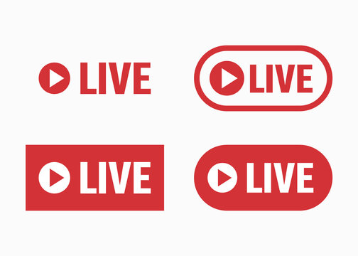 online stream icons, live broadcastig signs set