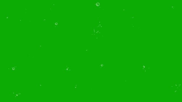 Falling rain drops motion graphics with green screen background