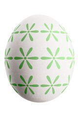 Large picture of an isolated easter egg with a floral pattern.