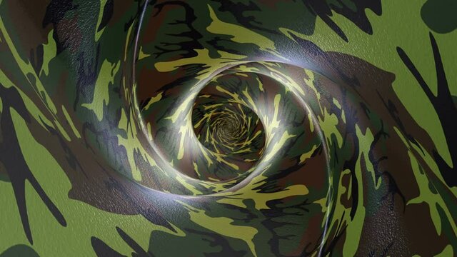 MILITARY Pattern Tunnel Animation Background, Loop, 4k
