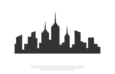 Naklejka premium city skyline, design template vector on white background