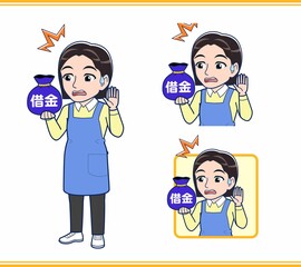 エプロンをしたお母さんのイラスト