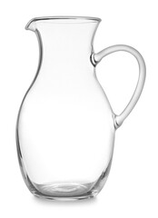 Clean empty glass jug isolated on white