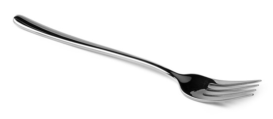 Silver dining fork isolated on white background