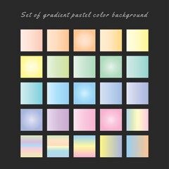 Set of gradient pastel color background template. social media post size