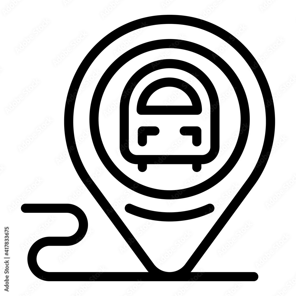 Poster train location icon. outline train location vector icon for web design isolated on white background