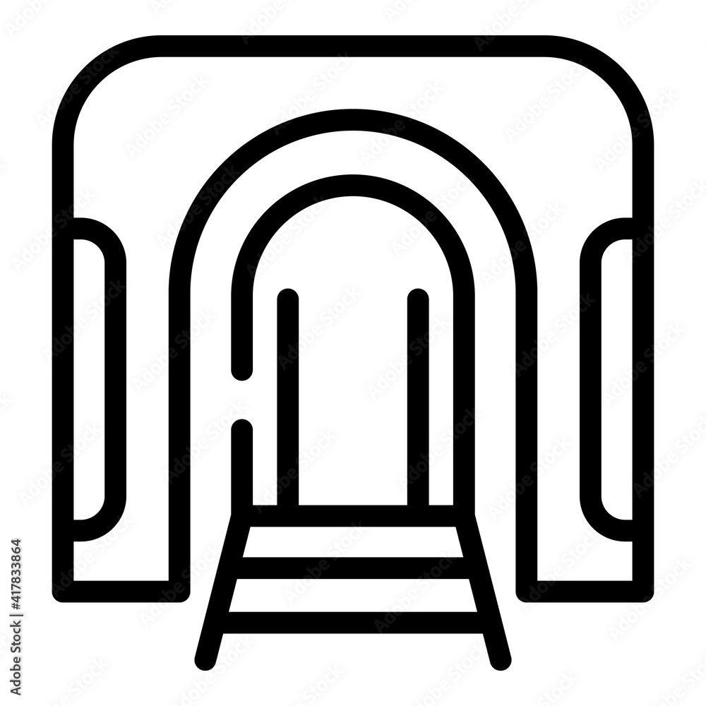 Aufkleber train tunnel icon. outline train tunnel vector icon for web design isolated on white background