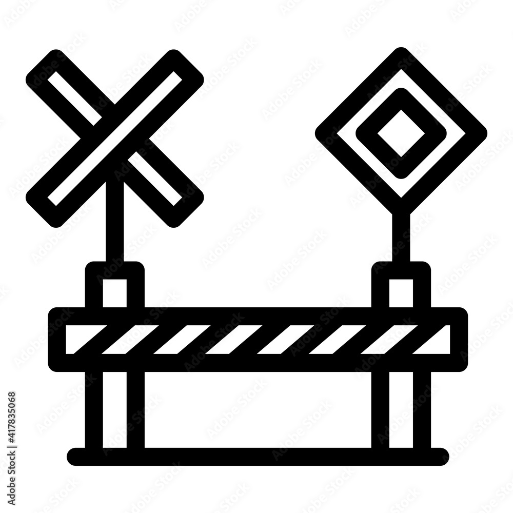 Poster crossing barrier icon. outline crossing barrier vector icon for web design isolated on white backgro