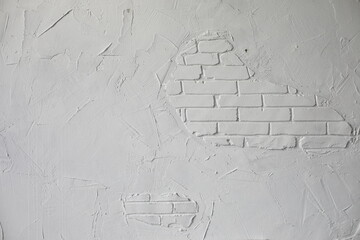 White brick wall for texture or background
