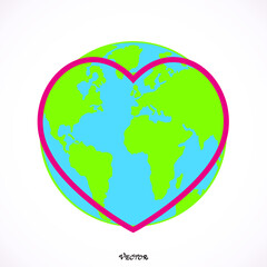 A world globe in the shape of a heart