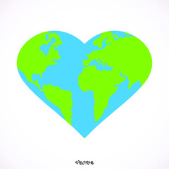 A world globe in the shape of a heart