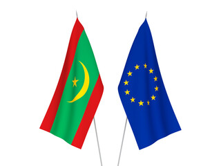 European Union and Islamic Republic of Mauritania flags