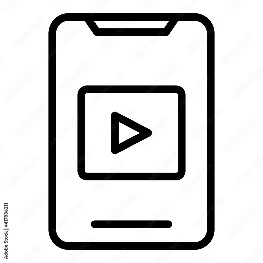 Aufkleber phone clip editor icon. outline phone clip editor vector icon for web design isolated on white backg