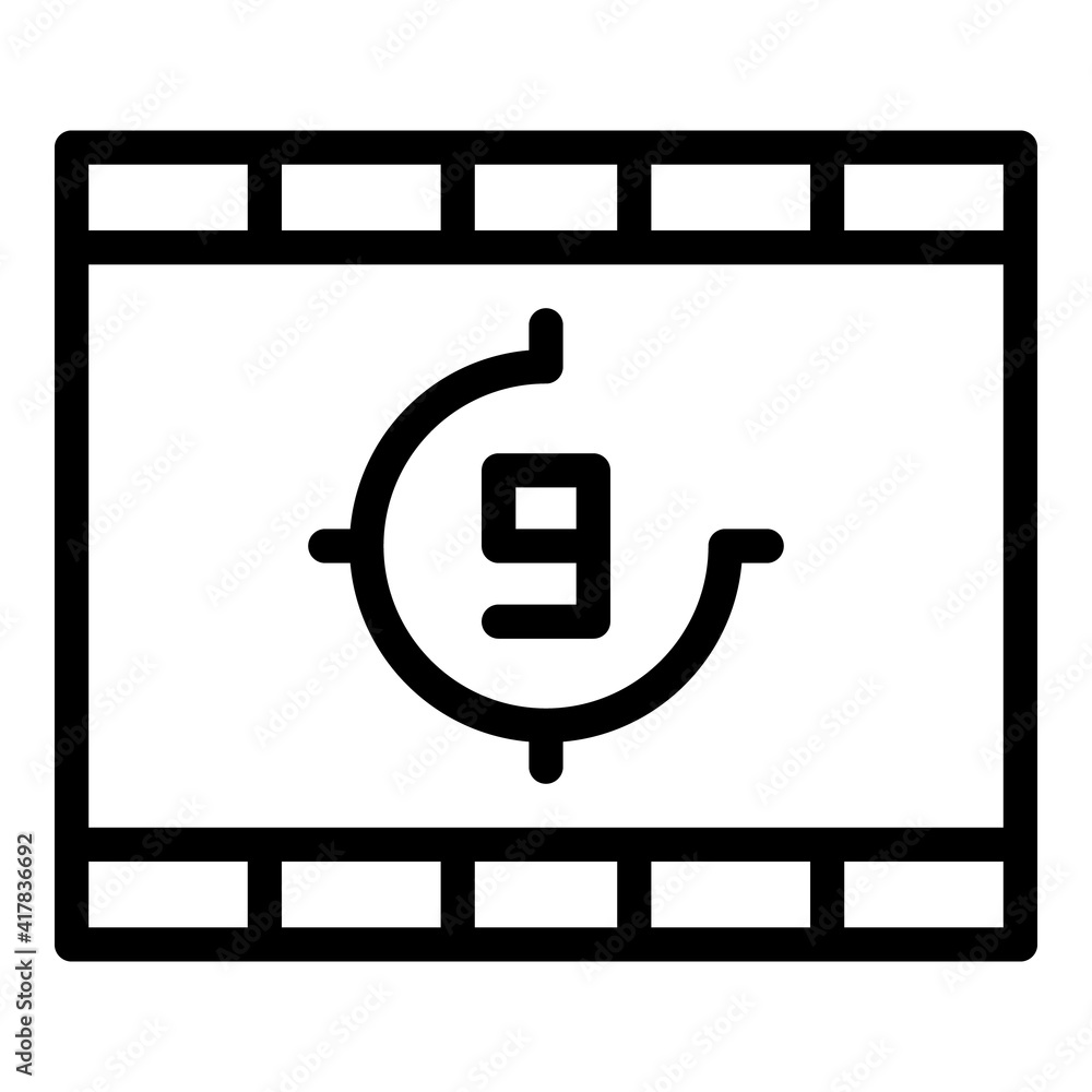 Poster clip countdown icon. outline clip countdown vector icon for web design isolated on white background
