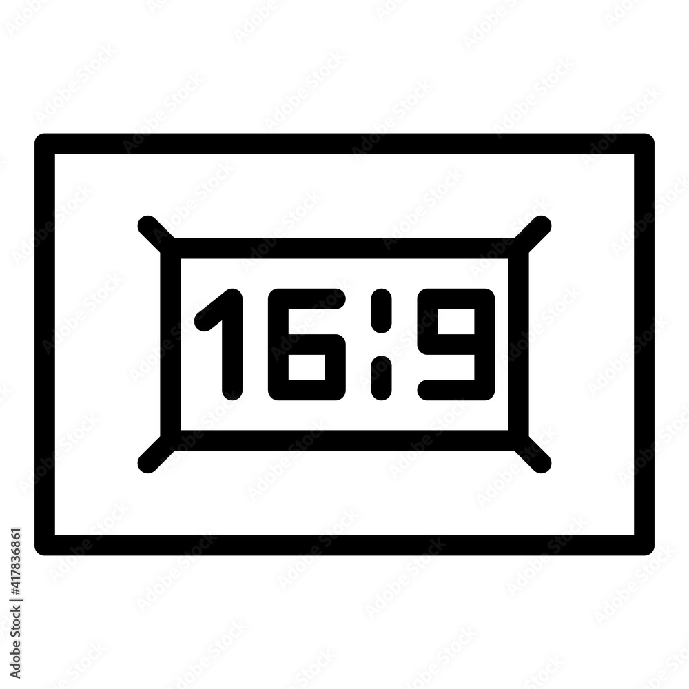 Poster crop time video icon. outline crop time video vector icon for web design isolated on white backgroun