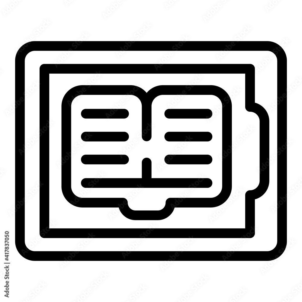 Poster online book icon. outline online book vector icon for web design isolated on white background