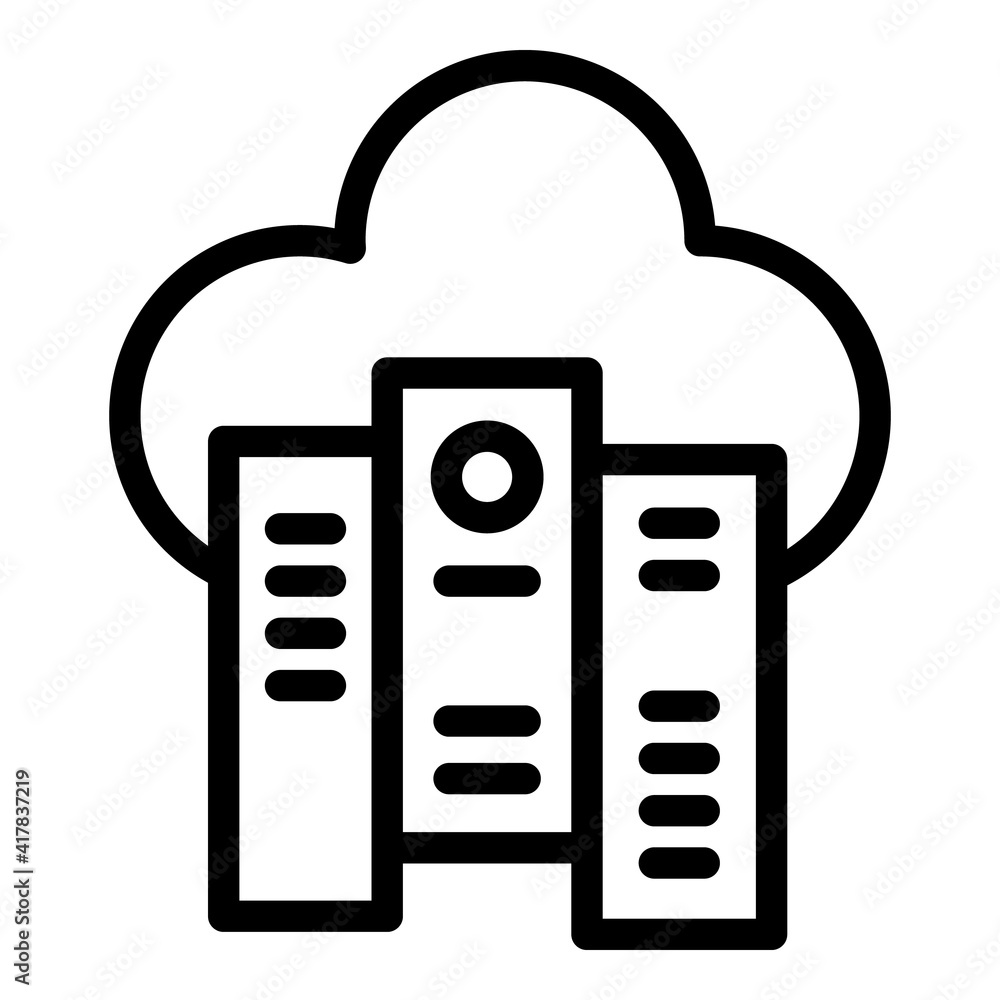 Poster cloud folders icon. outline cloud folders vector icon for web design isolated on white background