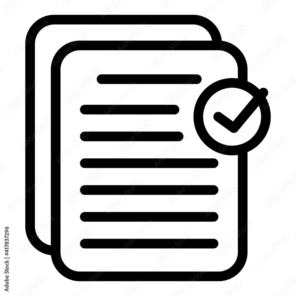 Poster approved files icon. outline approved files vector icon for web design isolated on white background