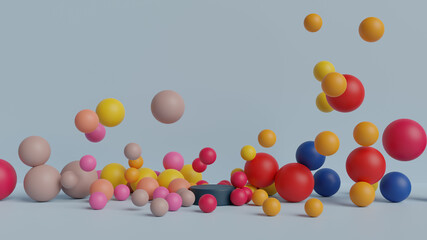 Ball colorful shape rendering. Abstract background 3d rendering