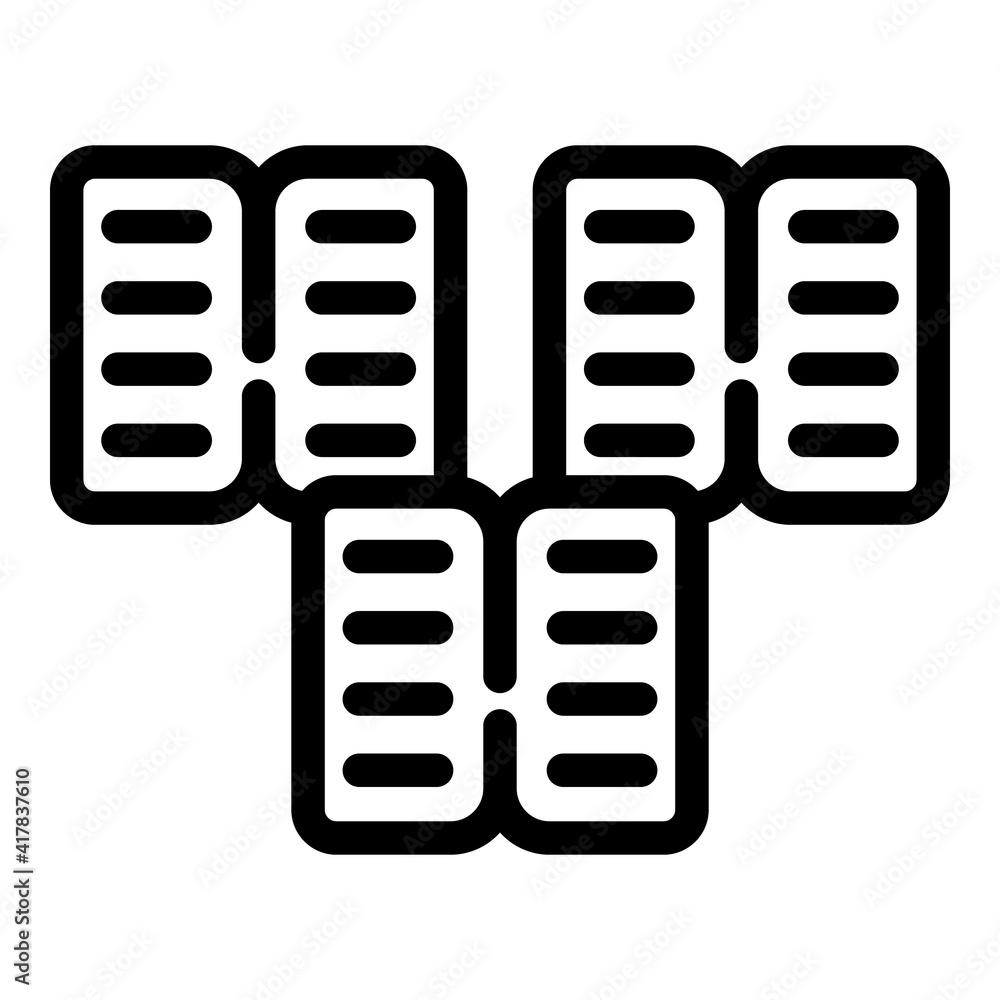Poster digital library icon. outline digital library vector icon for web design isolated on white backgroun